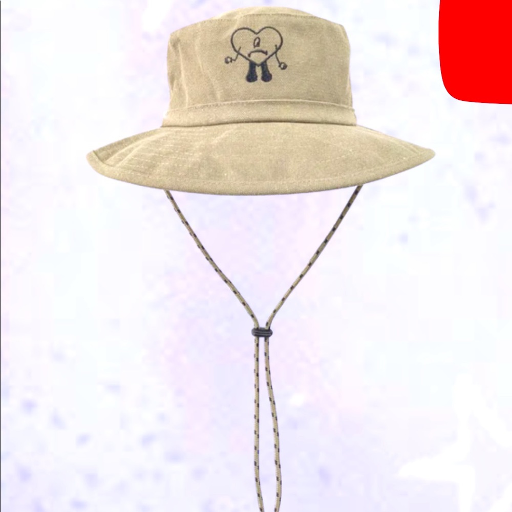 Bad bunny black heart SAFARI HAT